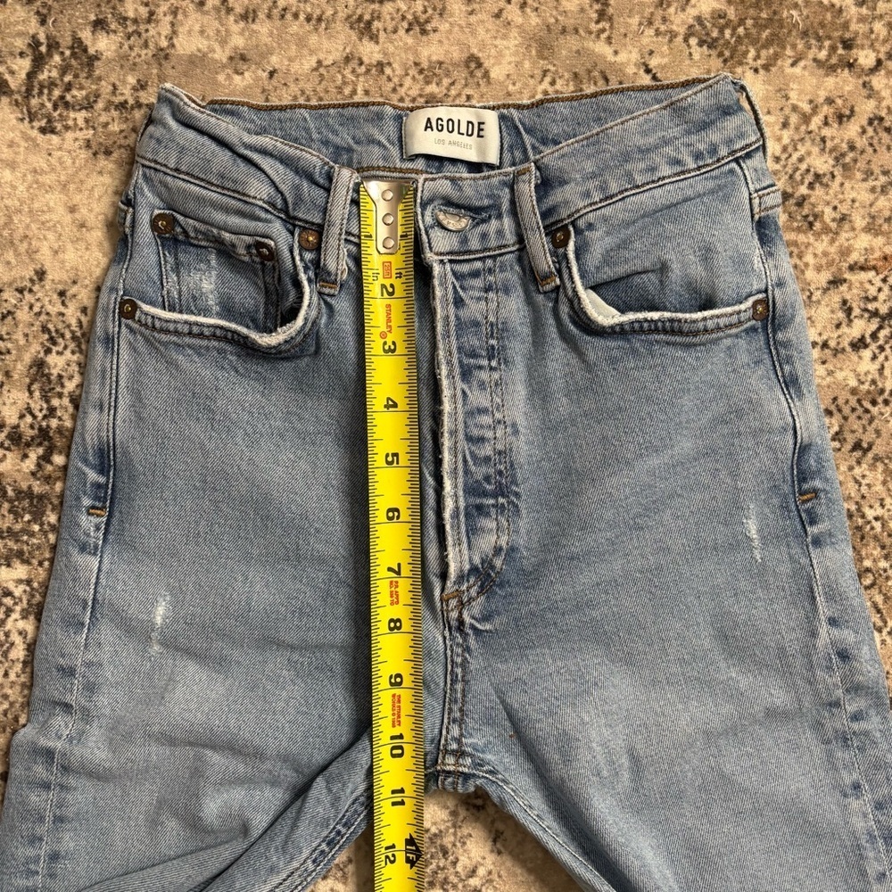 Agolde High Rise Distressed Crop Jeans Size 24 - Picture 4 of 7